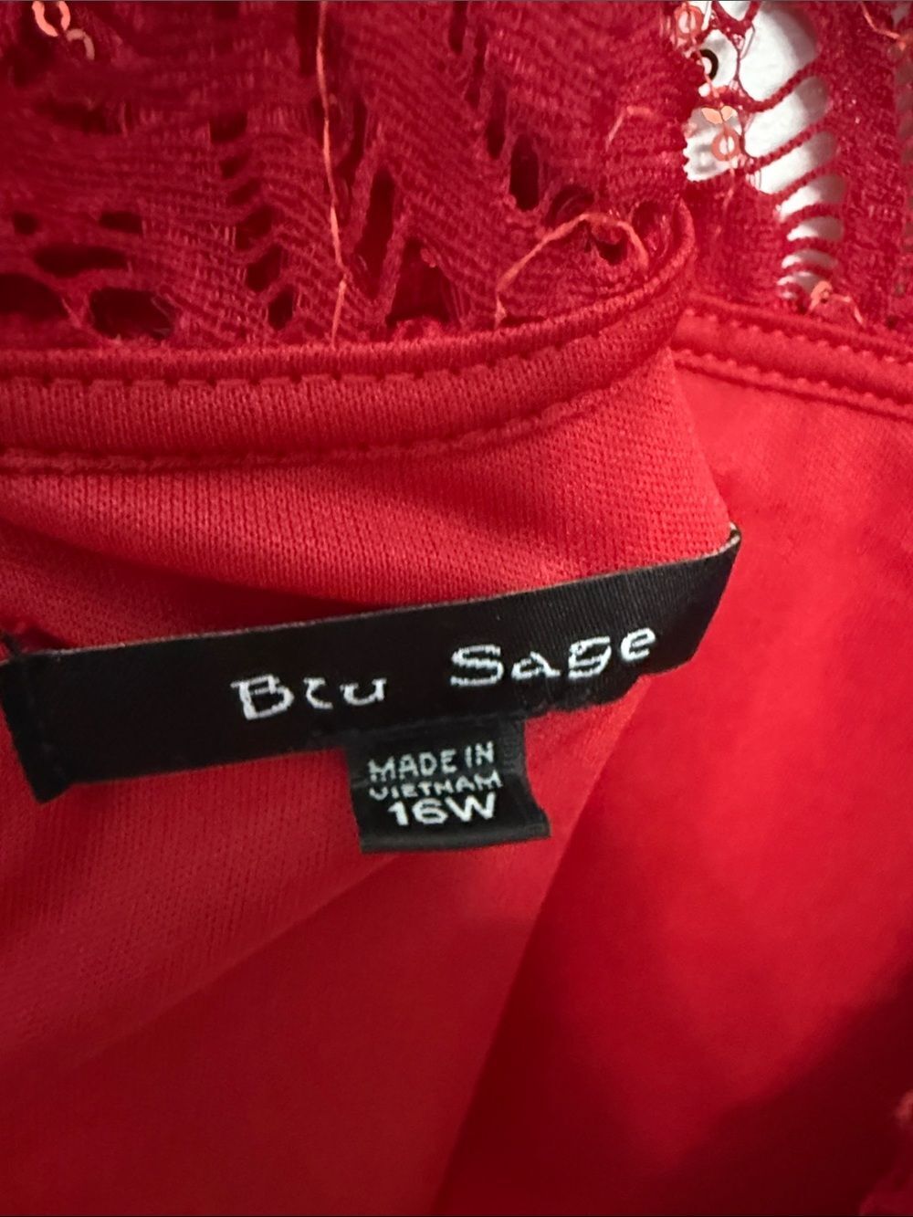 Blu Sage Plus Size 16w red sequin elegant maxi dress special occasion - Picture 4 of 5